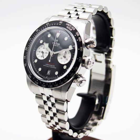 TUDOR Black Bay Chrono 41mm ブラックダイアル クロノグラフ 自動巻き メンズ腕時計 リベット5列ブレスレット