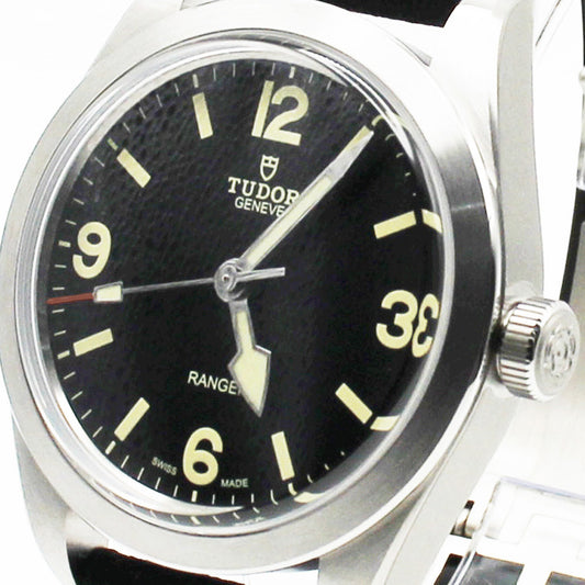 TUDOR Ranger 39mm ブラックダイアル スチール 自動巻き メンズ腕時計