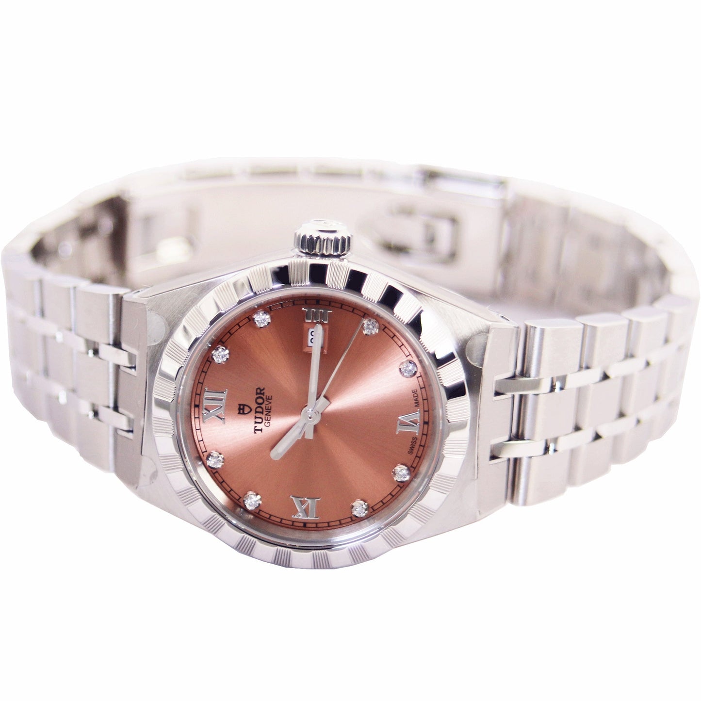 TUDOR Royal 28mm サーモンダイアル M28300-0010 斜め上