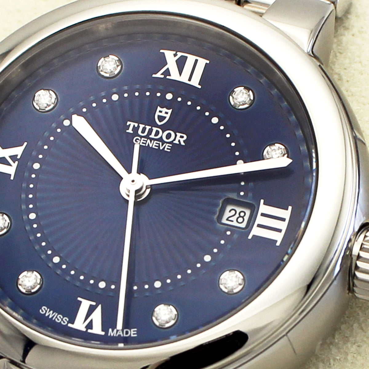 TUDOR Clair de Rose 30mm Blue Dial Diamond Automatic