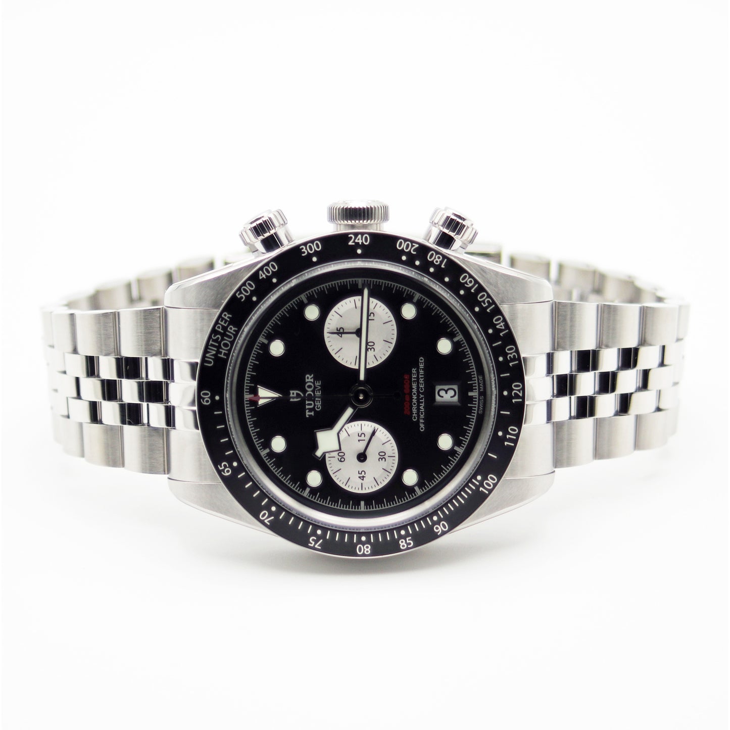 TUDOR Black Bay Chrono 41mm ブラックダイアル クロノグラフ 自動巻き メンズ腕時計　リベット5列ブレスレット