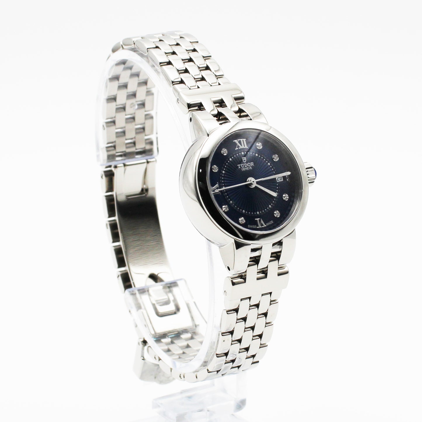 TUDOR Clair de Rose 26mm Blue Diamond Dial Steel Automatic Ladies Watch