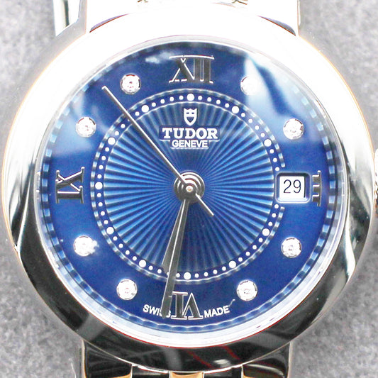 TUDOR Clair de Rose 26mm Blue Diamond Dial Steel Automatic Ladies Watch