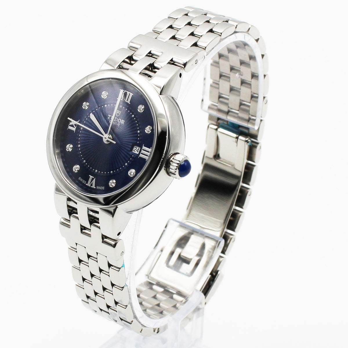 TUDOR Clair de Rose 30mm Blue Dial Diamond Automatic