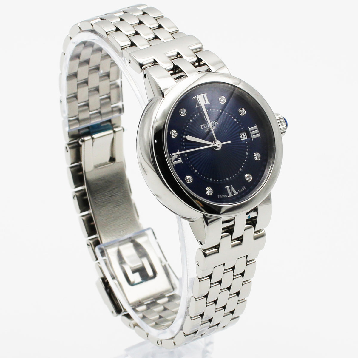 TUDOR Clair de Rose 30mm Blue Dial Diamond Automatic