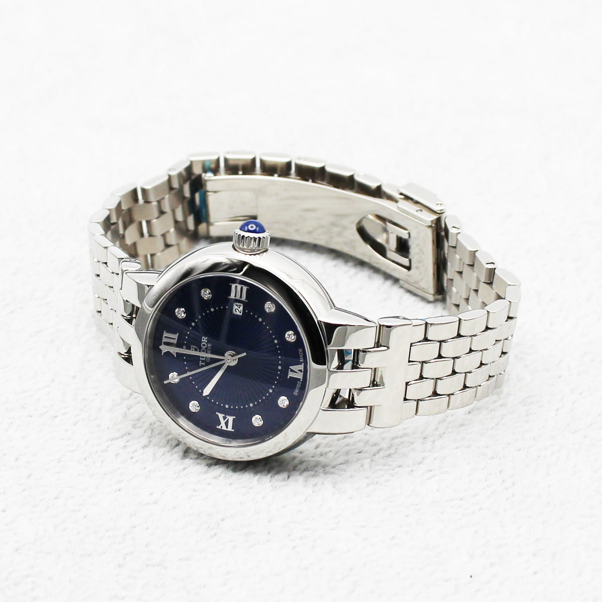 TUDOR Clair de Rose 30mm Blue Dial Diamond Automatic