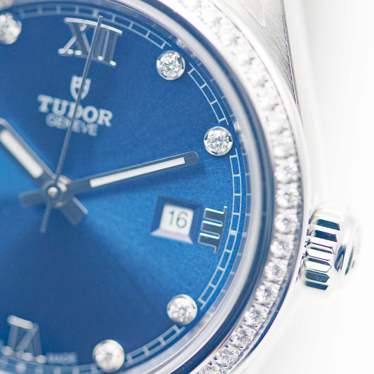 TUDOR Royal 28mm ブルーダイアル ダイヤモンド 自動巻き レディース腕時計